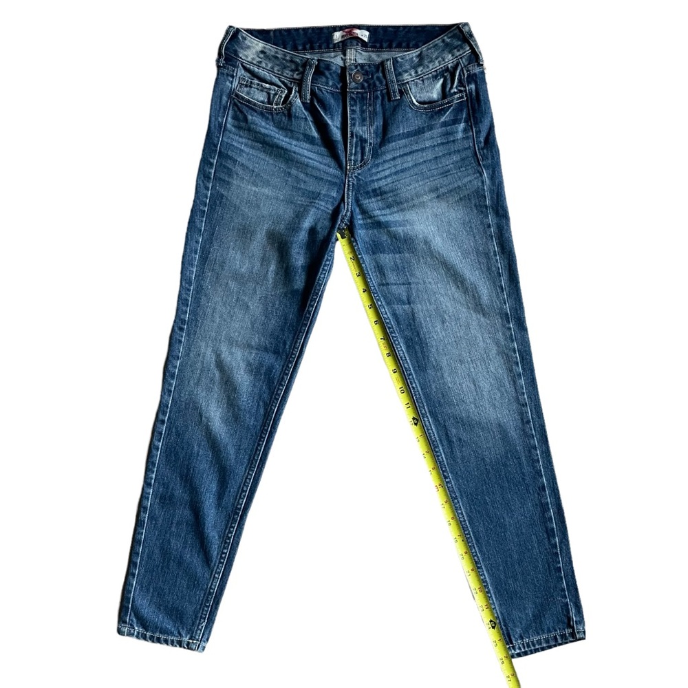 Hollister California Denim Blue Jeans Size 1 w25 Distressed Whiskering & Fading - Picture 6 of 11